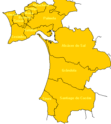 Mapa distrito Setubal de parede